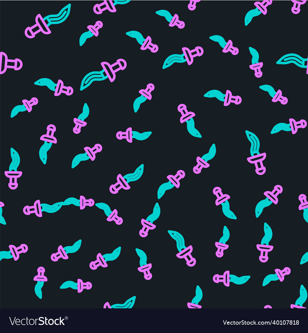 Line dagger icon isolated seamless pattern Vector Image Line dagger icon isolated seamless pattern