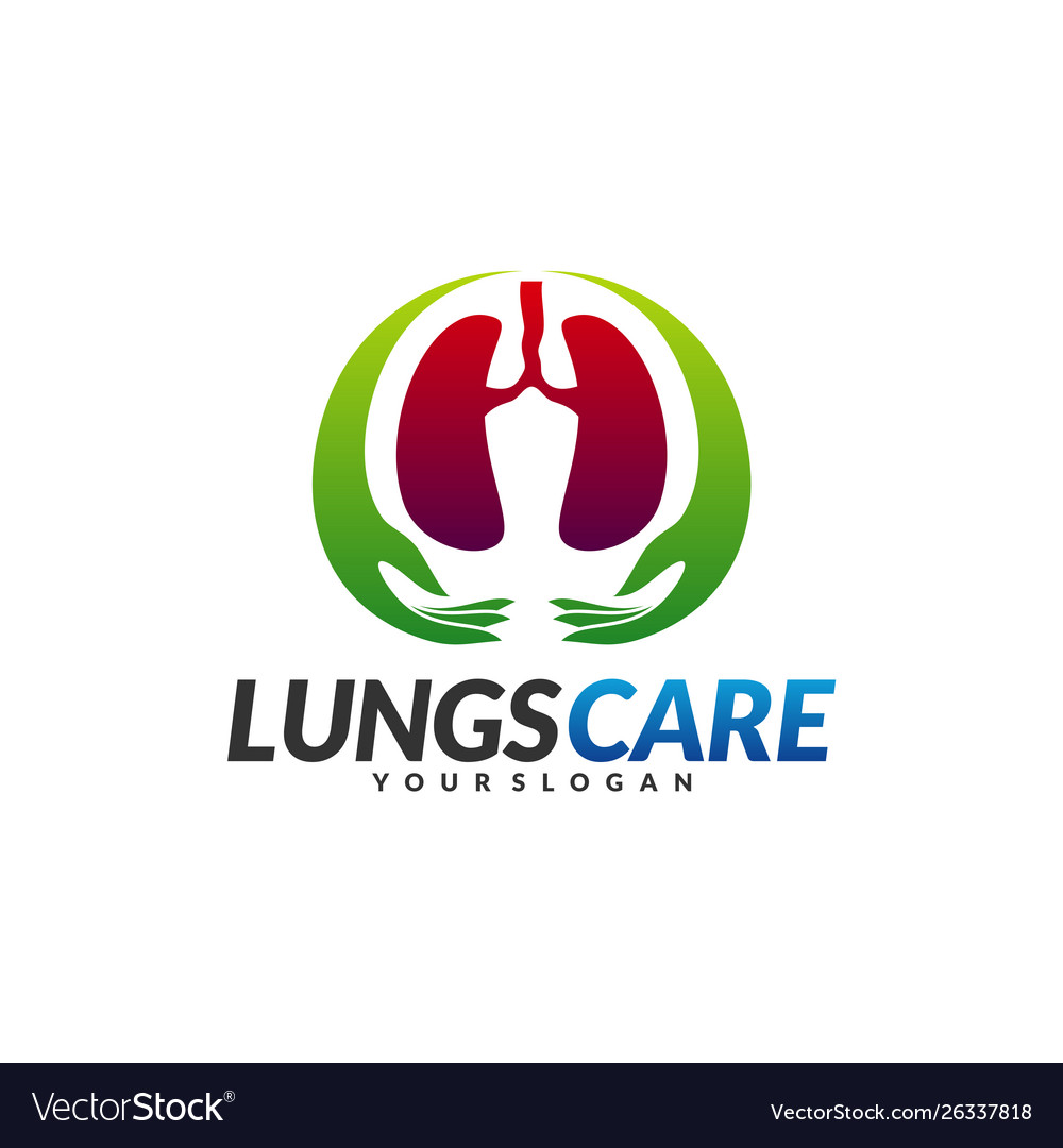 Lungs health care logo design concept Royalty Free Vector