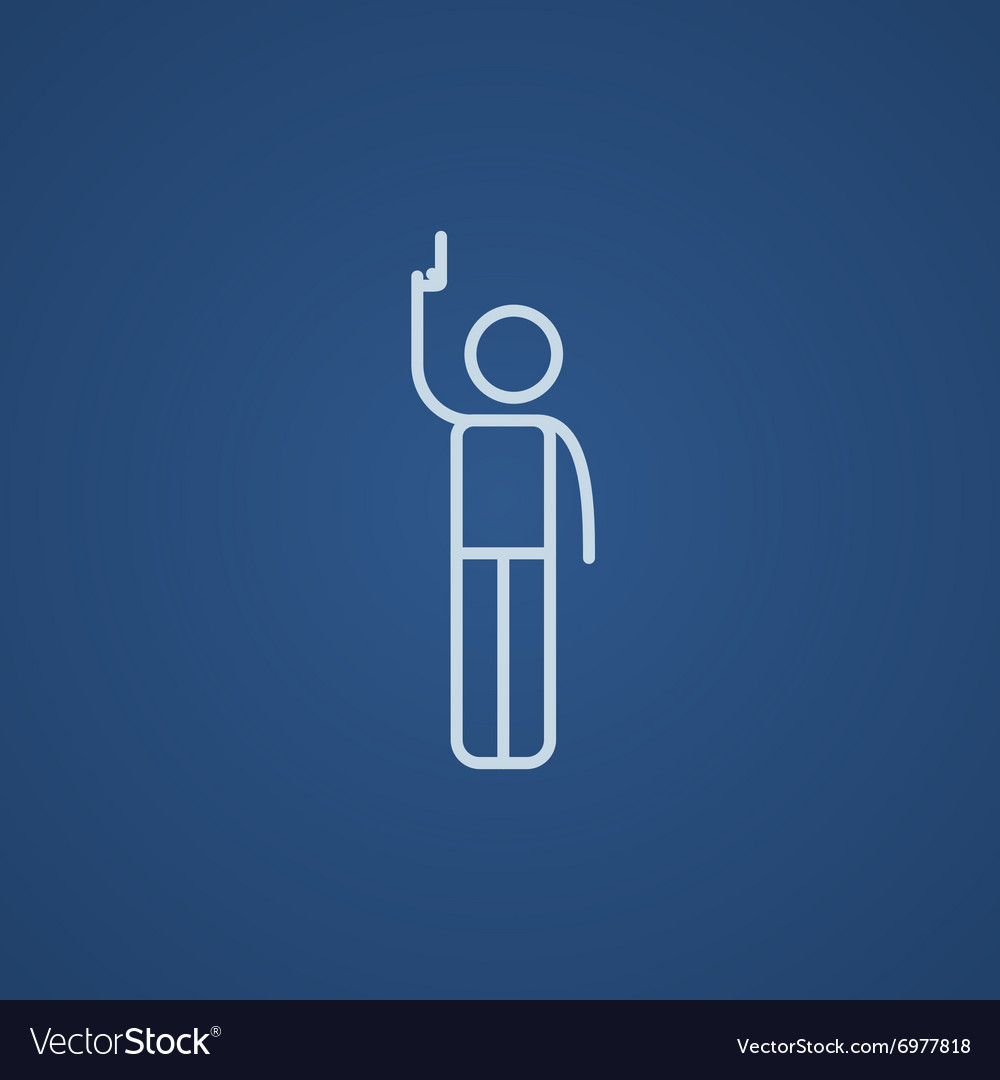 Man giving signal with starting gun line icon
