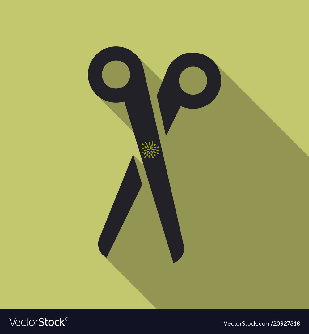 Scissors closed on background flat design vector image Scissors closed on background flat design