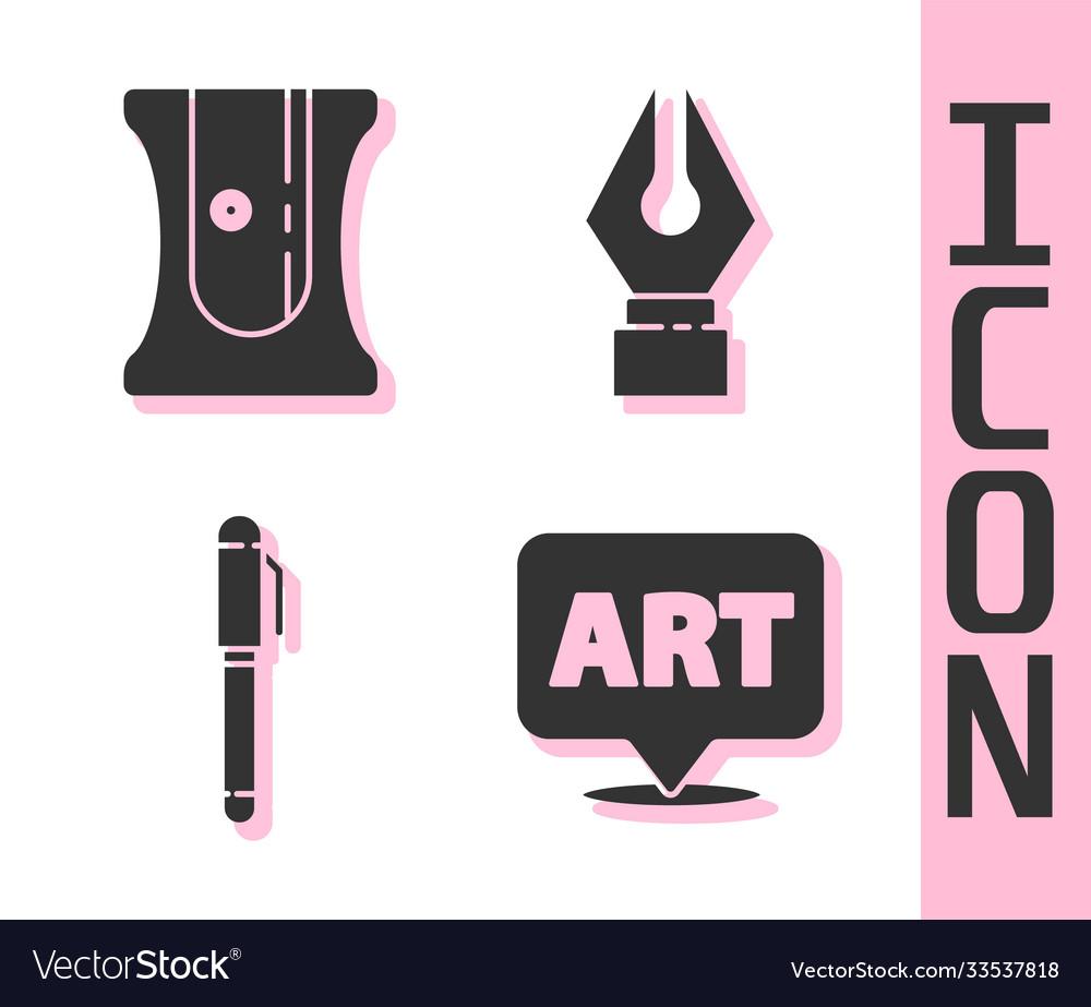 Set speech bubble with text art pencil sharpener vector image Set speech bubble with text art pencil sharpener