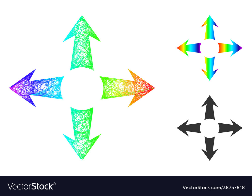 Spectral net mesh gradient expand arrows icon Vector Image Spectral net mesh gradient expand arrows icon
