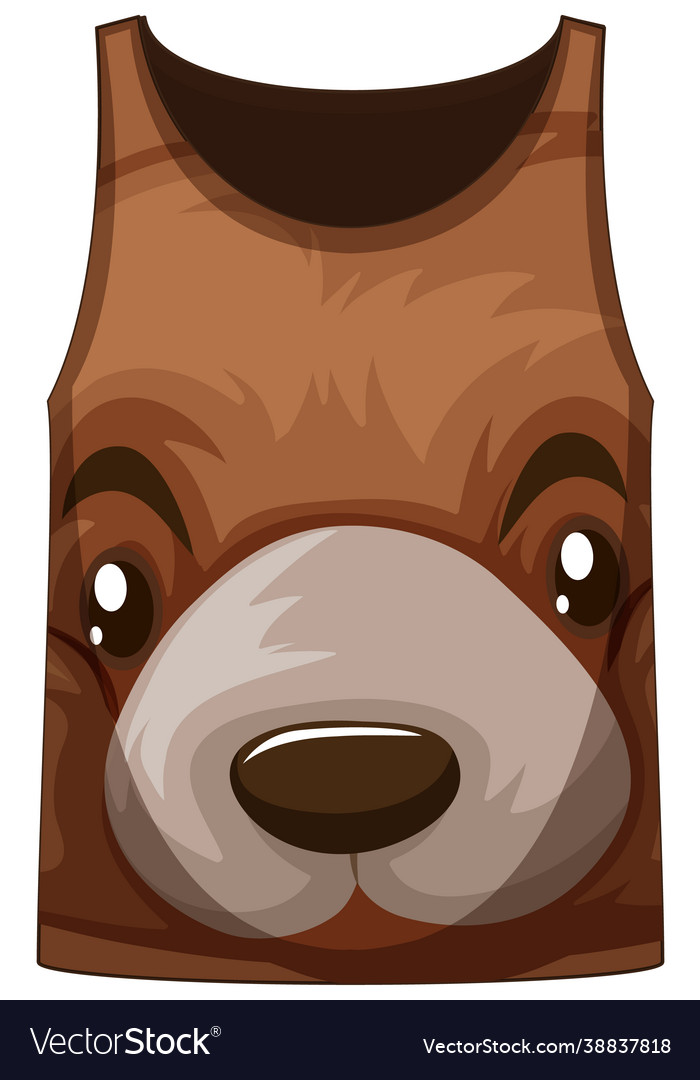 Tank top with face bear pattern