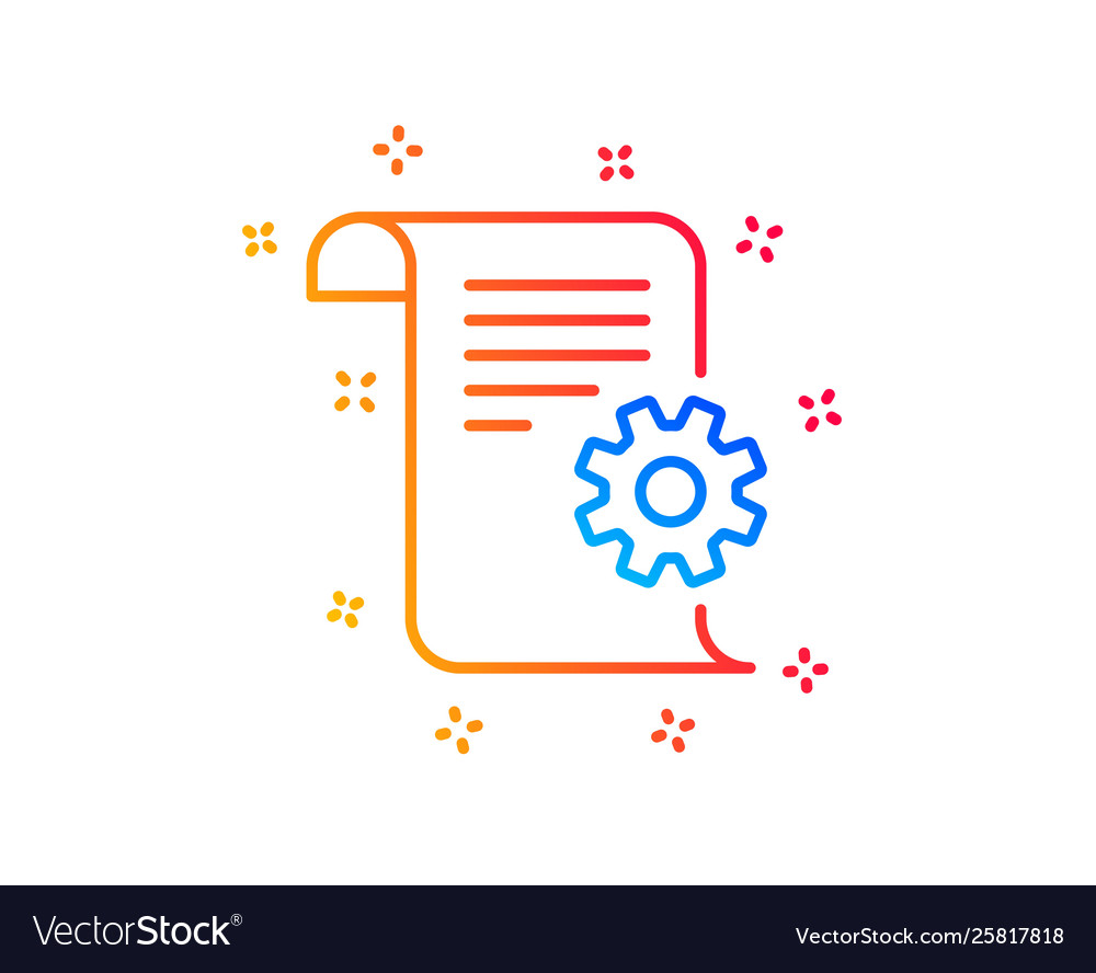 Technical documentation line icon instruction