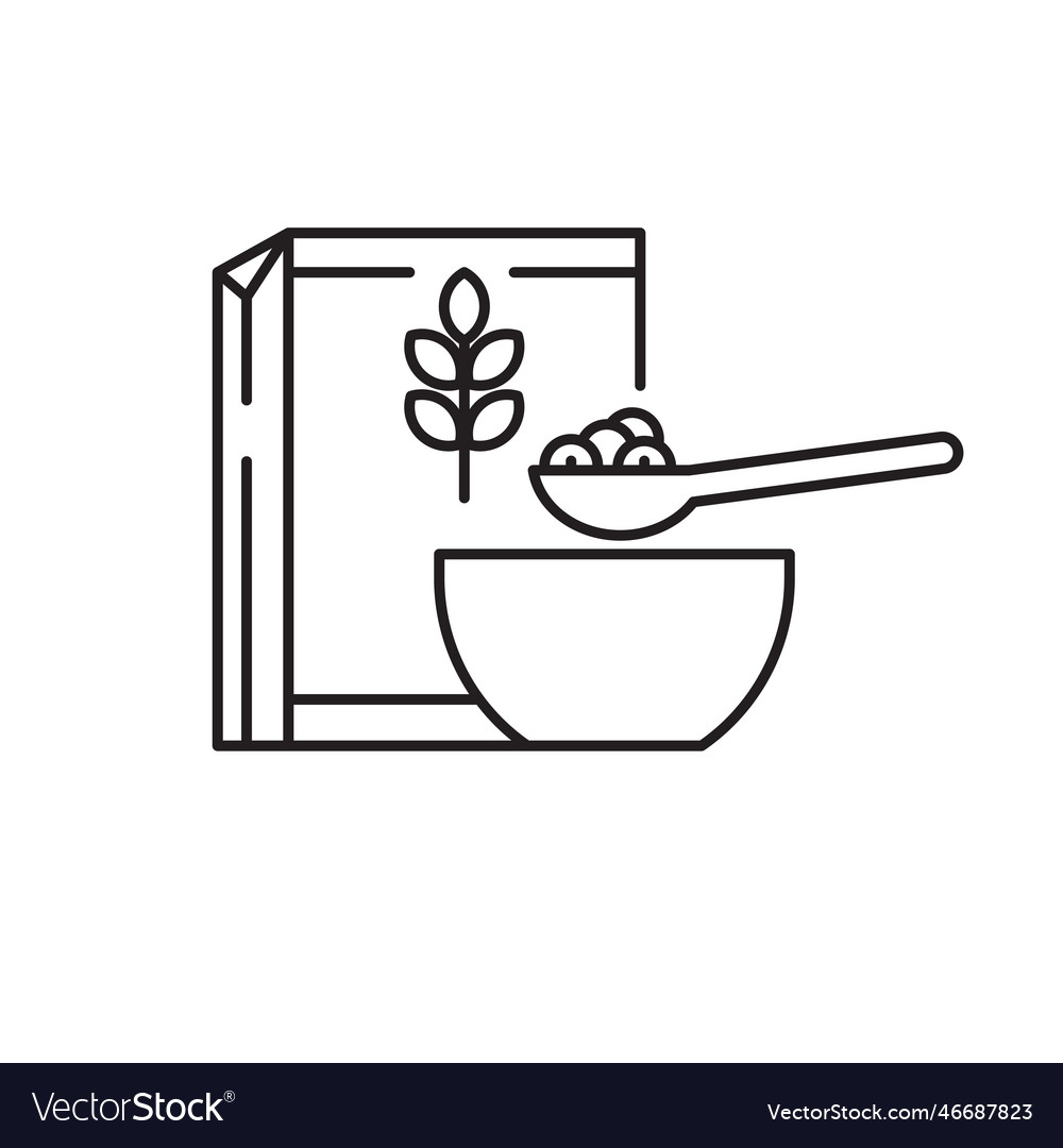 Cereal icon in linear style isolated on white