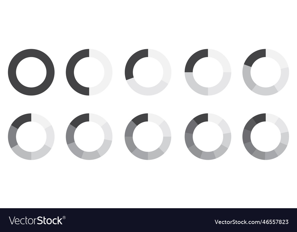 Circle part grey icon on white background round