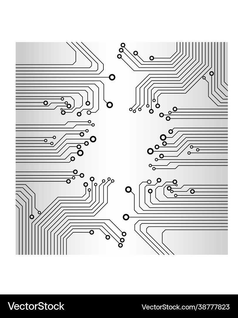 Circuit board on grayscale tone background Vector Image