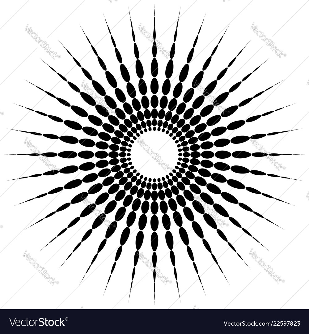 Circular motif element radial dotted lines vector image Circular motif element radial dotted lines