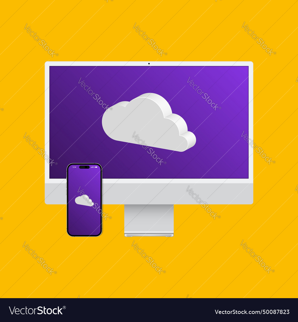 Cloud service computing storage Vector Image Cloud service computing storage