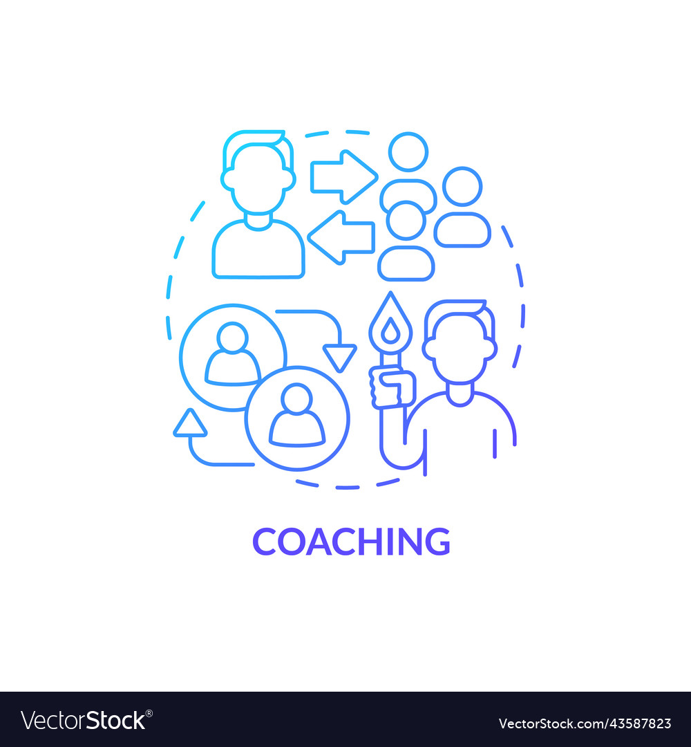 Coaching blue gradient concept icon