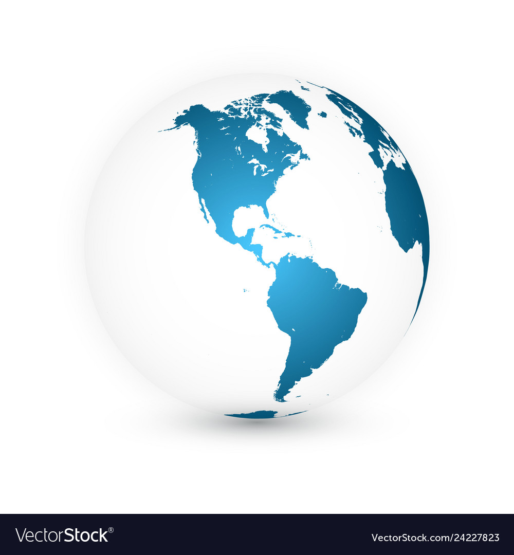 Earth globe world map set planet with continents vector image Earth globe world map set planet with continents