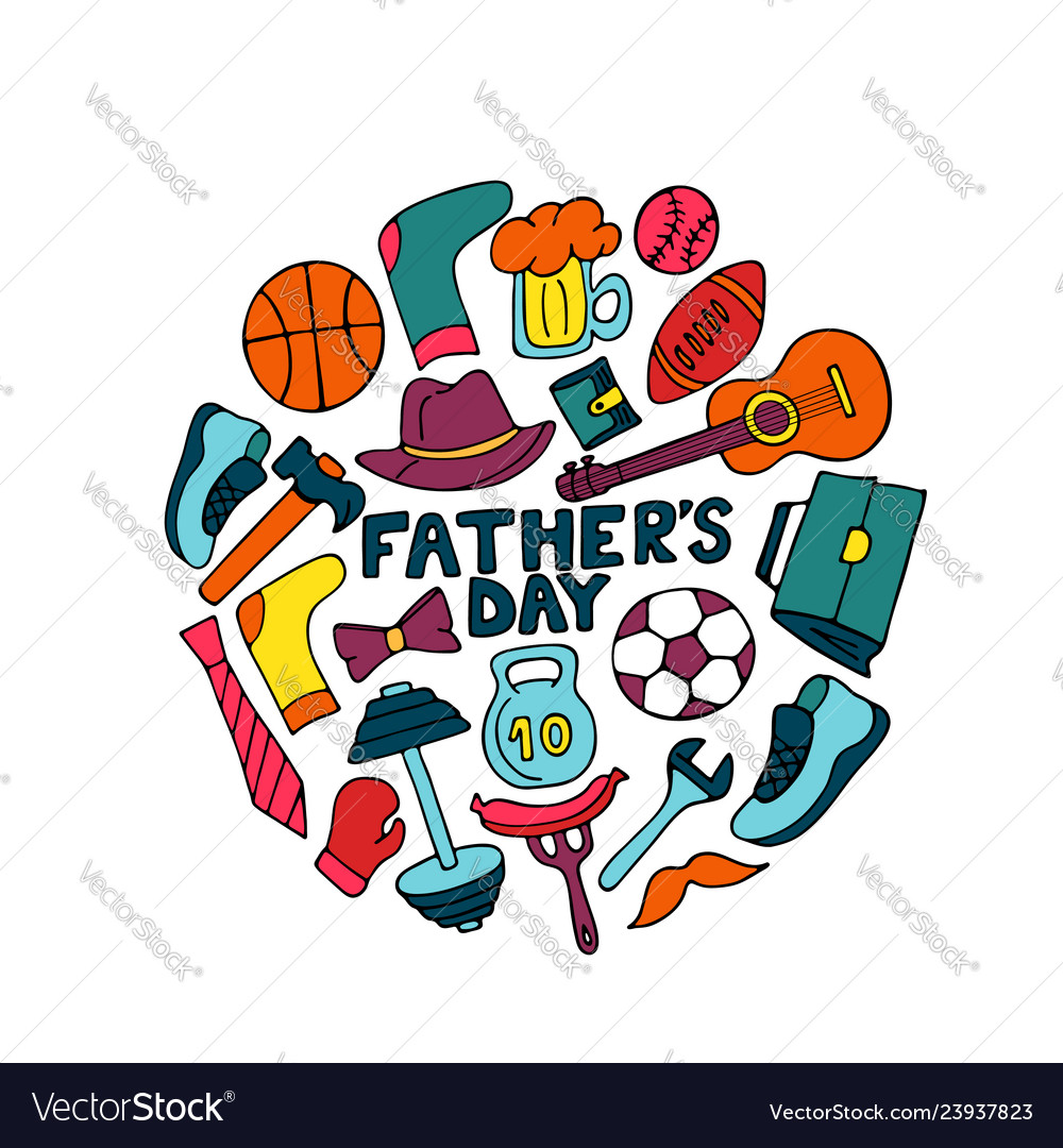 Father S Day Banner In Doodle Style Men S Vector Image