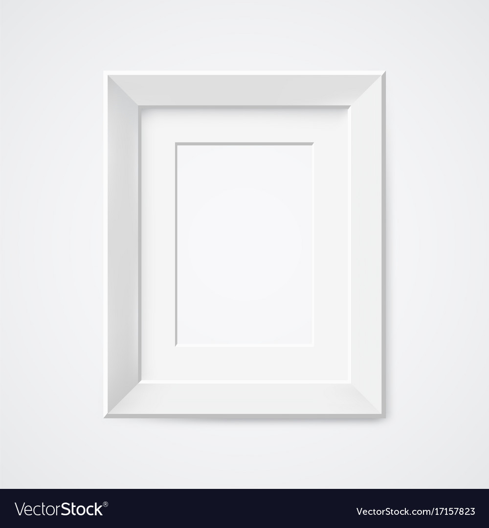 Gray rectangular photo frame with shadow