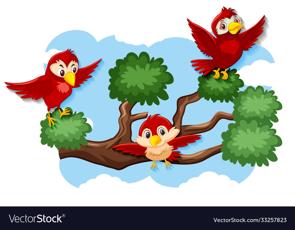 Happy bird flying in nature Royalty Free Vector Image