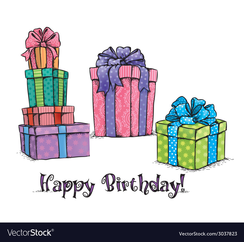 Download Happy birthday gifts Royalty Free Vector Image