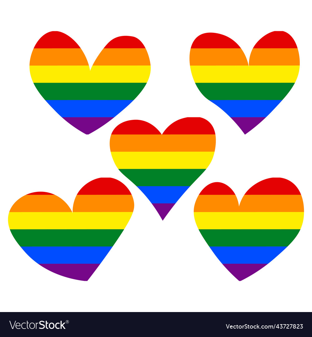 Heart shape in flag lgbt color doodle style Vector Image Heart shape in flag lgbt color doodle style