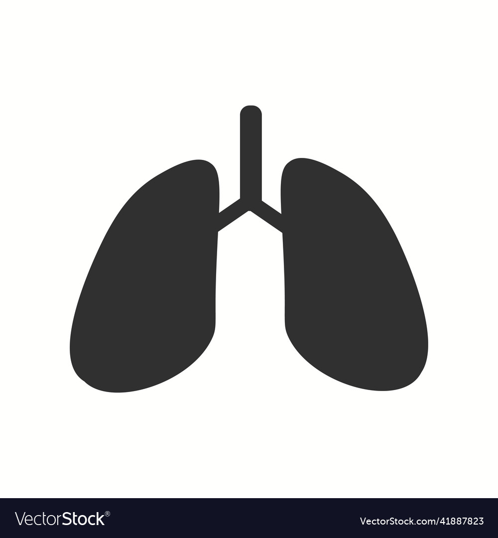 Human lung icon in black style isolated on white Vector Image