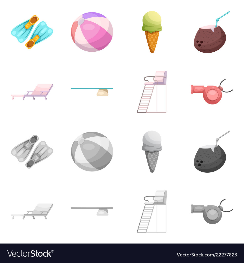 Isolated object of pool and swimming icon vector image Isolated object of pool and swimming icon