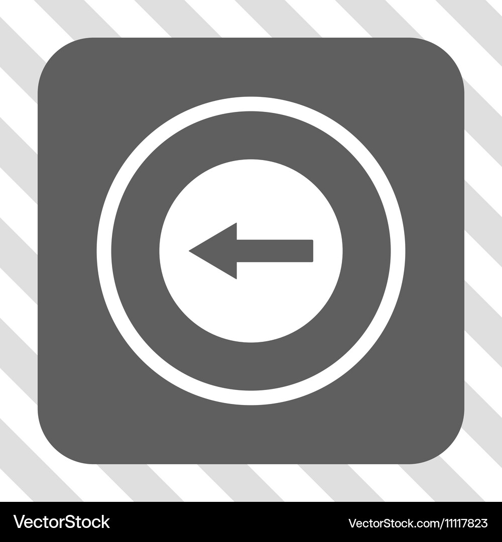 Left rounded arrow square button Royalty Free Vector Image