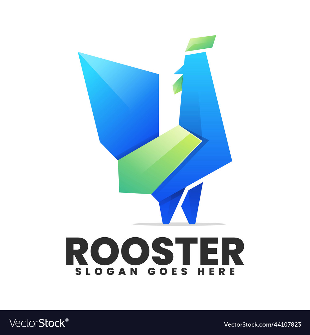 Logo rooster gradient colorful style