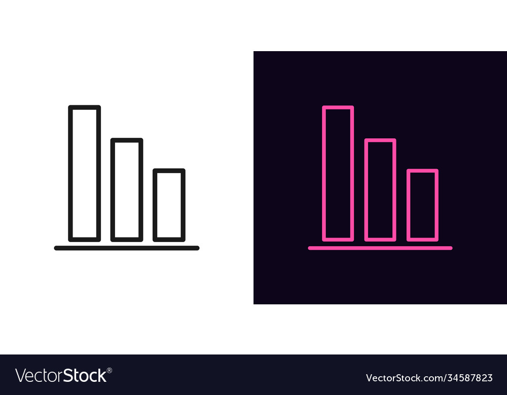 Outline downfall graph icon linear drop diagram vector image Outline downfall graph icon linear drop diagram