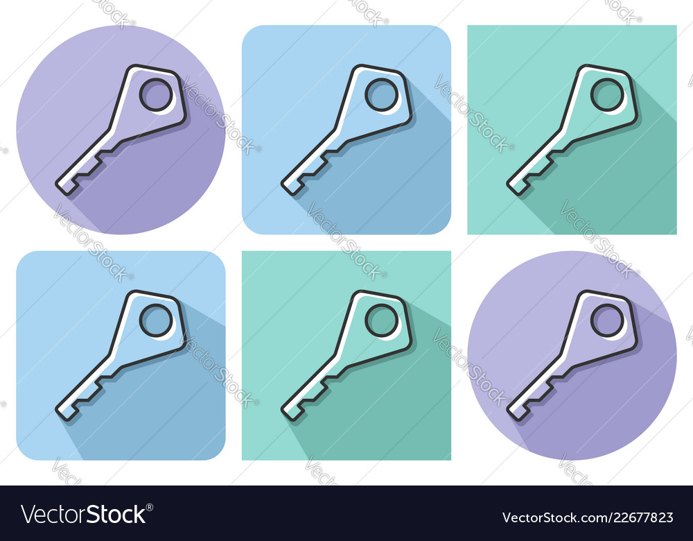 Outlined icon of key with parallel