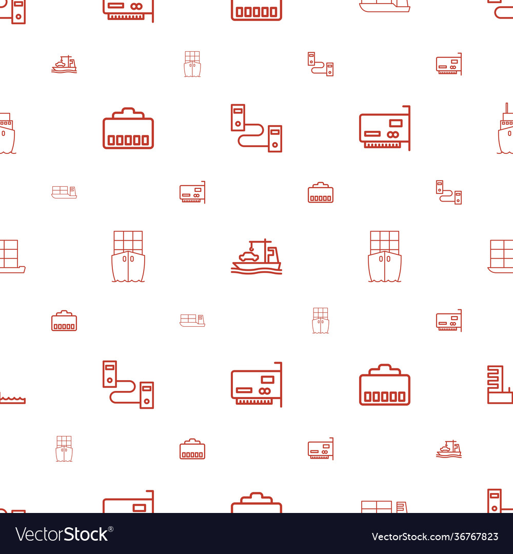 Port icons pattern seamless white background