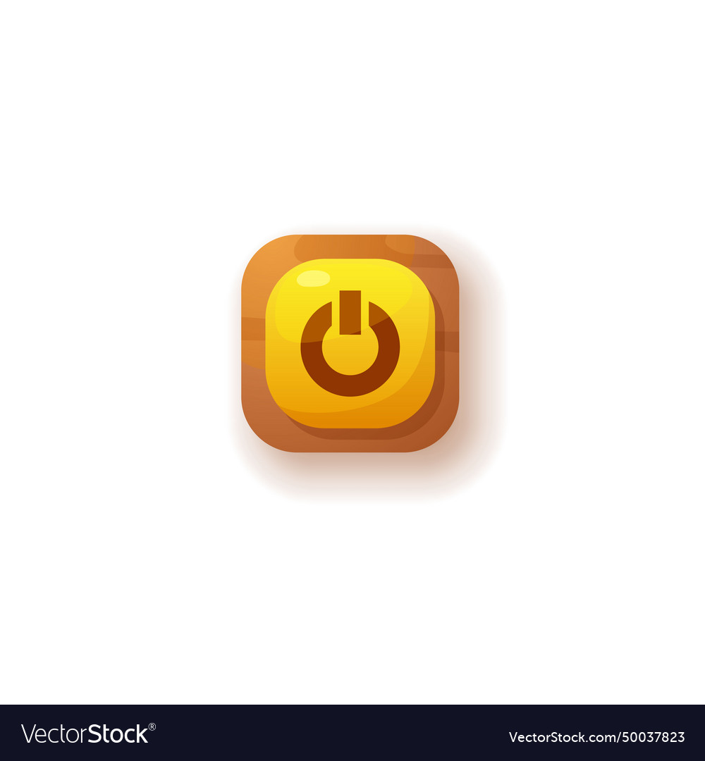Power 3d icon or button for game and mobile app vector image Power 3d icon or button for game and mobile app