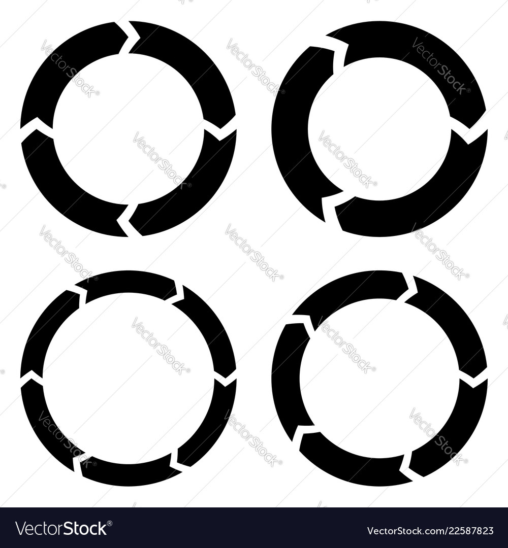 Segmented circle arrow circular icon vector image Segmented circle arrow circular icon