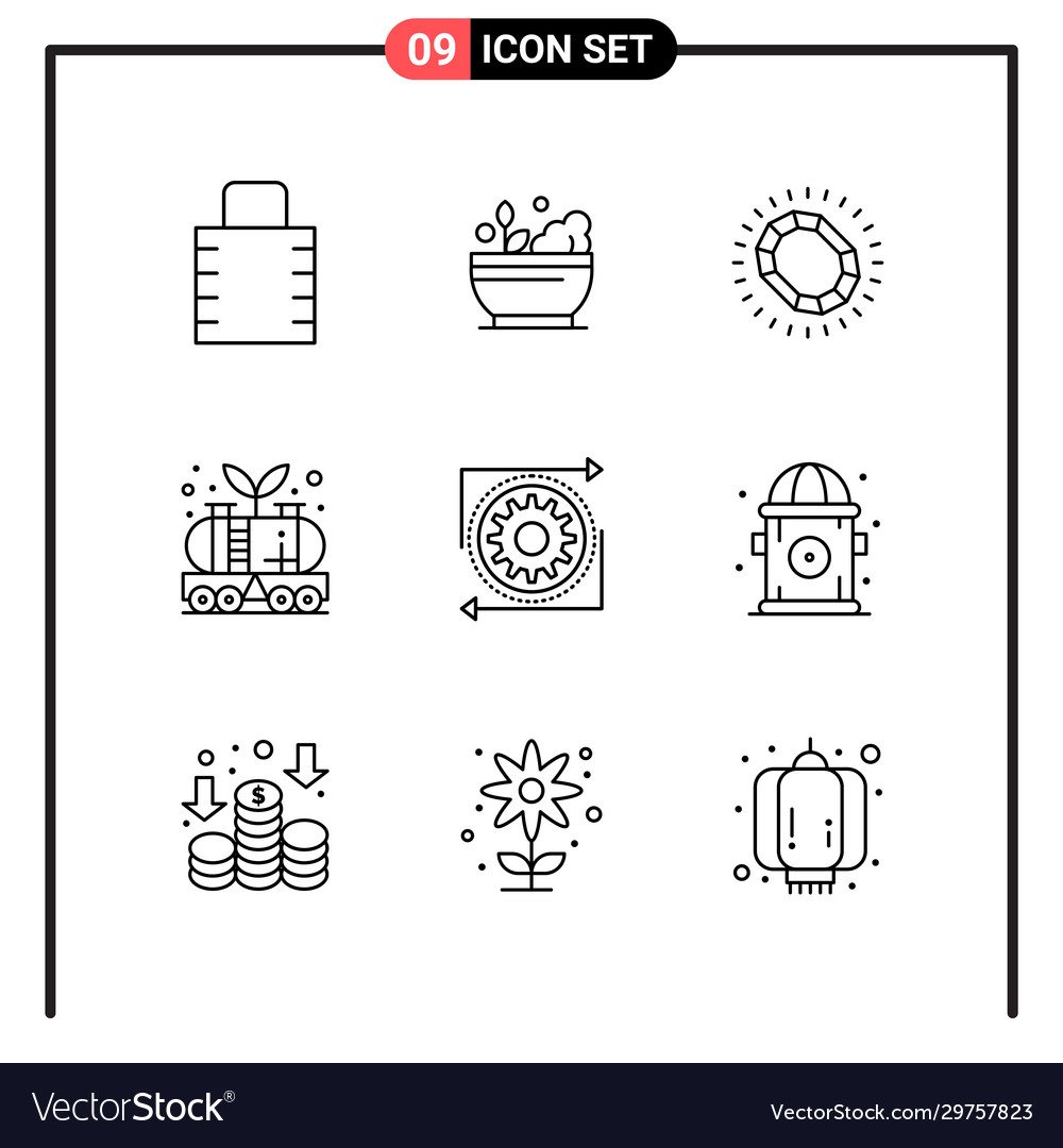 Set 9 line style icons for web and mobile
