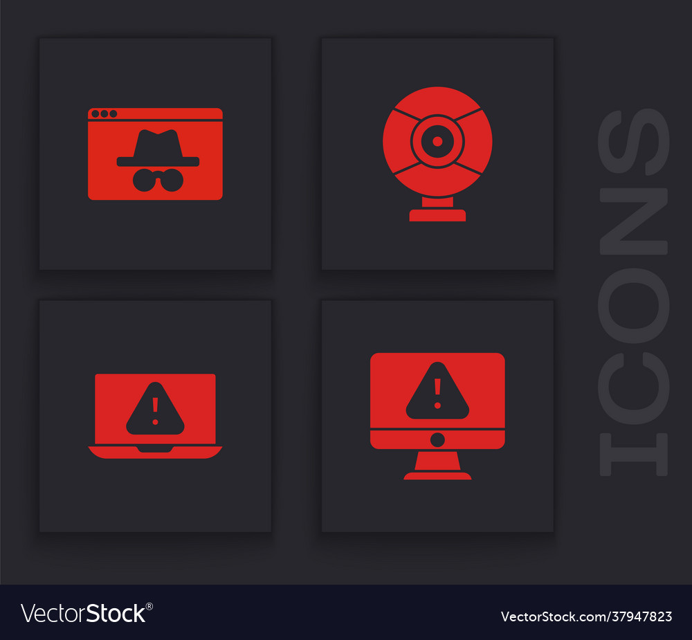 Set monitor with exclamation mark browser