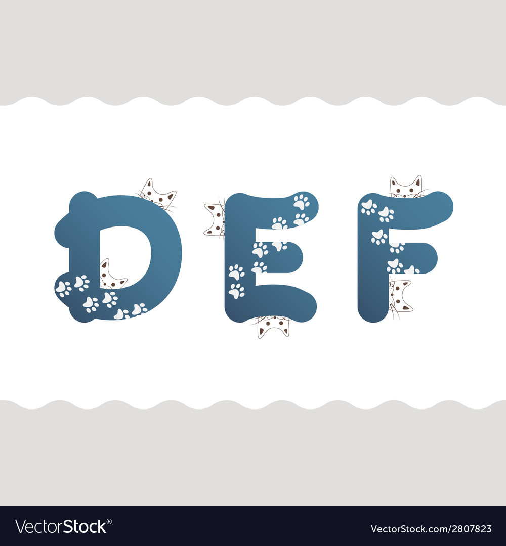Set of cat letters