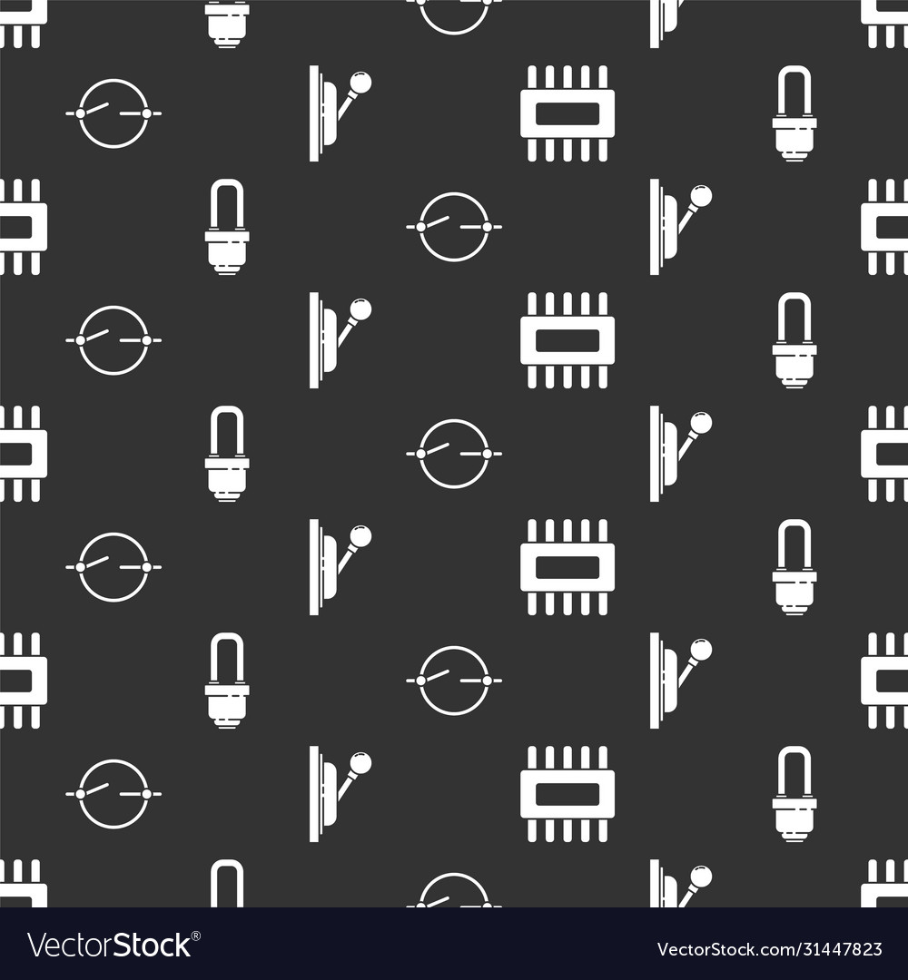 Set processor with microcircuits cpu led light vector image Set processor with microcircuits cpu led light