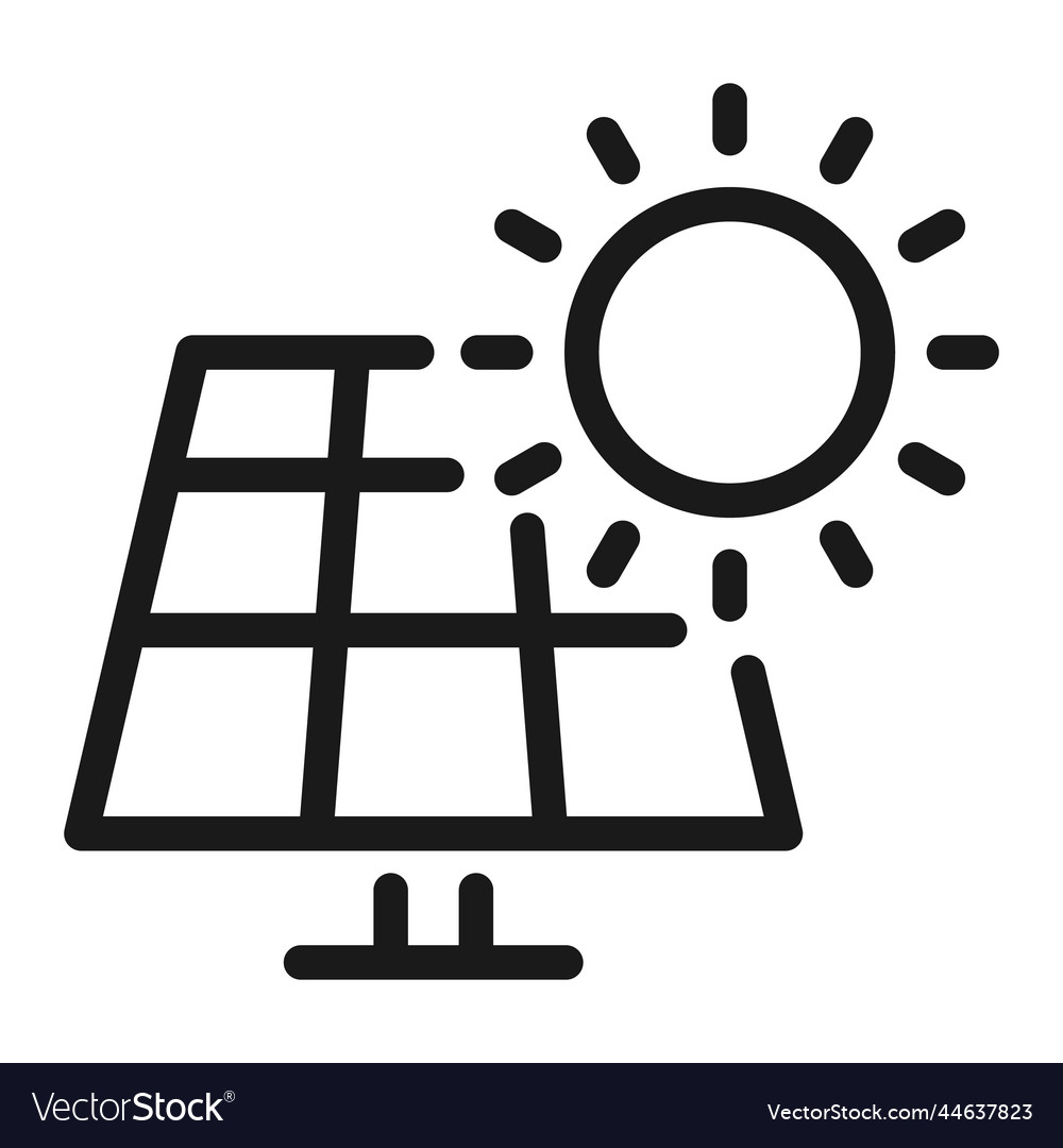 Solar panel line icon power energy Royalty Free Vector Image