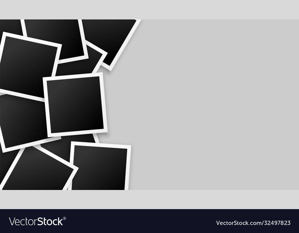 Stacked photo frames set with text space