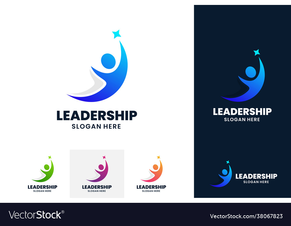 Success people logo template design leadership Vector Image