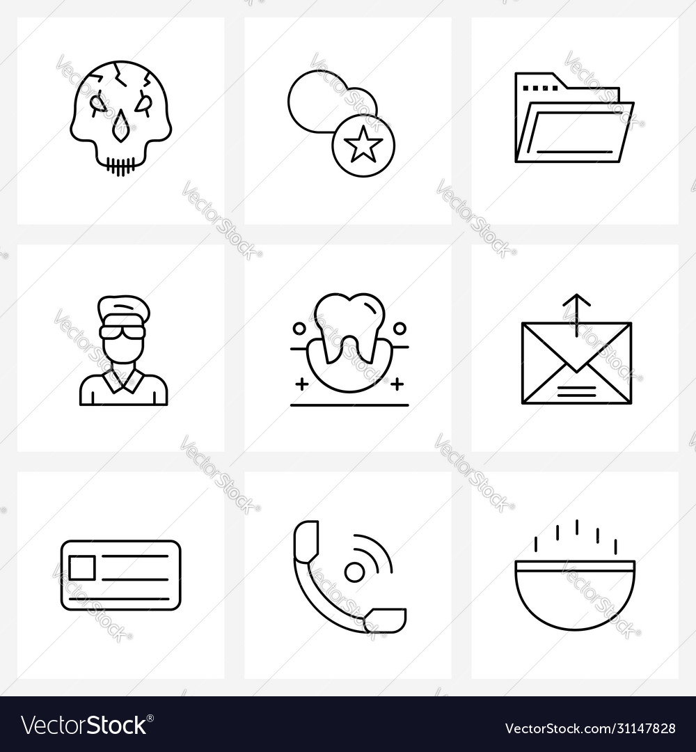 9 universal line icons for web and mobile