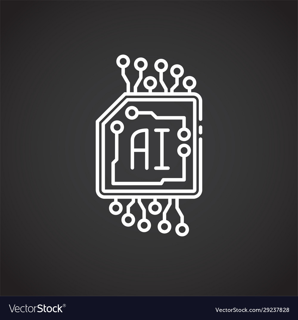 Ai related icon on background for graphic and web vector image Ai related icon on background for graphic and web