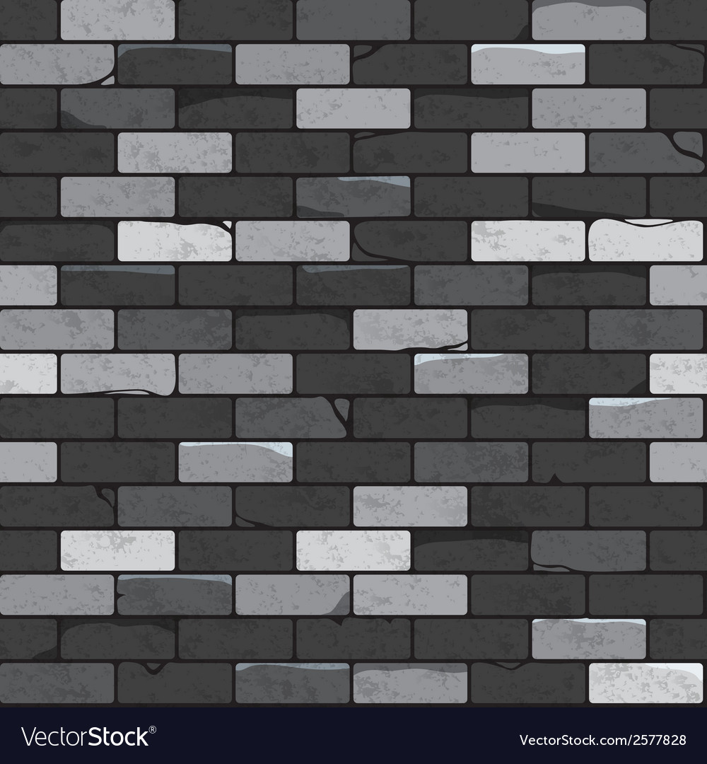 Black seamless pattern with brick wall Royalty Free Vector