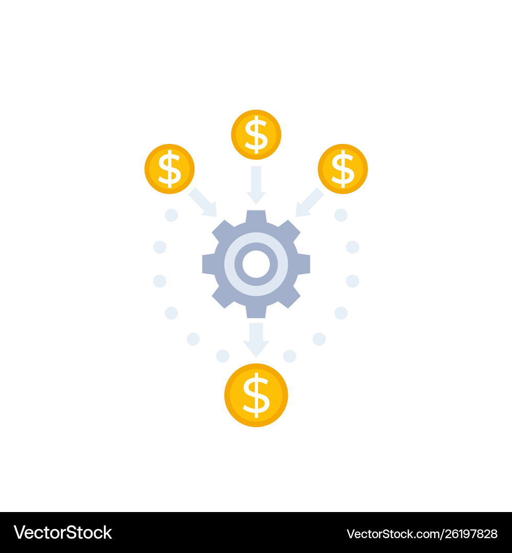 Cash flow optimization icon Royalty Free Vector Image