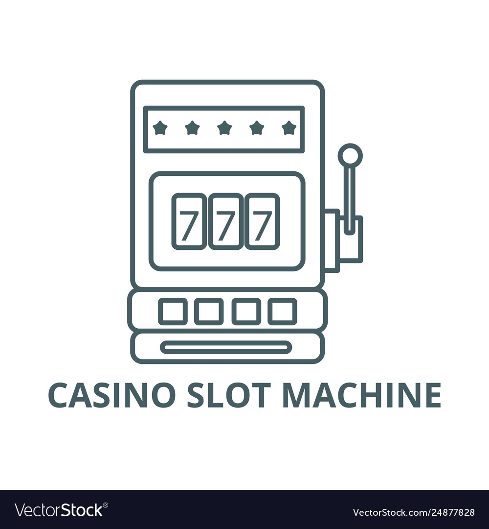 Casino slot machine line icon