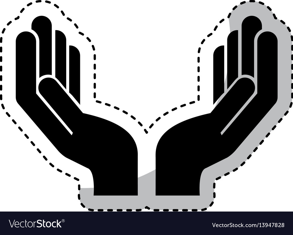 Hand human protection silhouette isolated icon