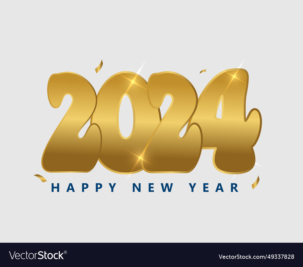 Happy new year 2024 congratulation Royalty Free Vector Image