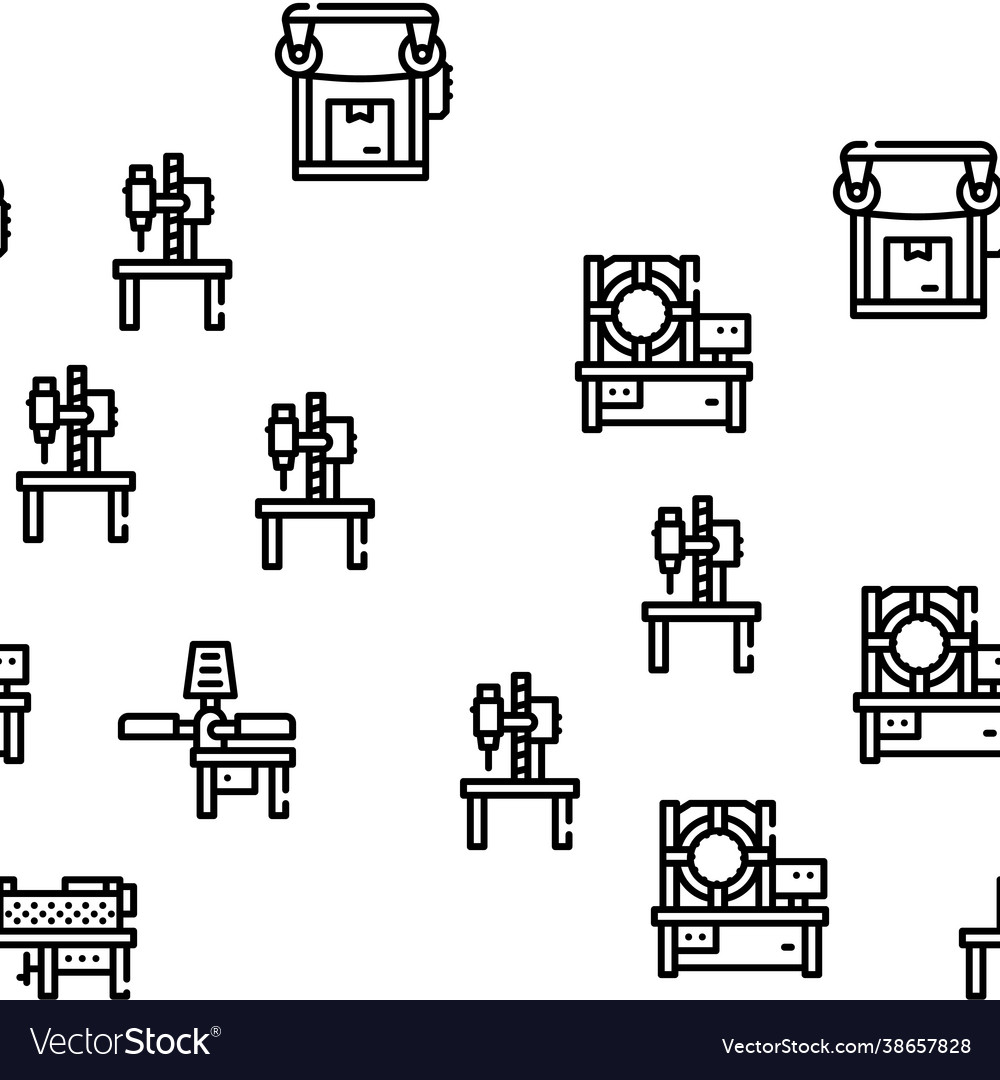 Industrial machines seamless pattern Royalty Free Vector