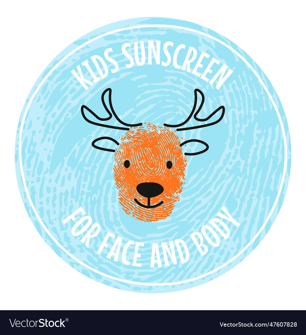 Kids sunscreen for face and body health care Vector Image