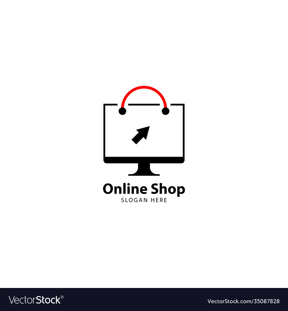 Online shop logo design Royalty Free Vector Image