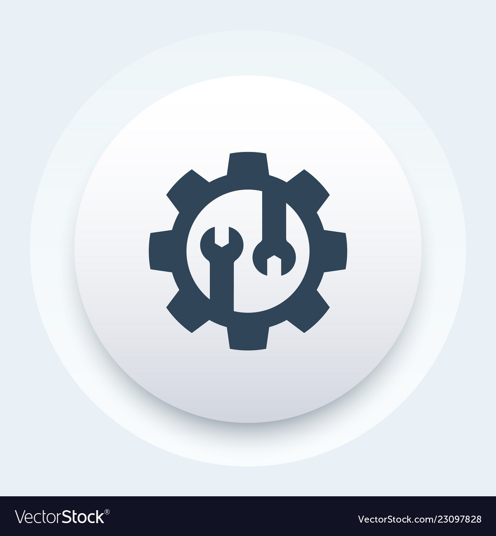 Repair service icon gear and wrenches Royalty Free Vector