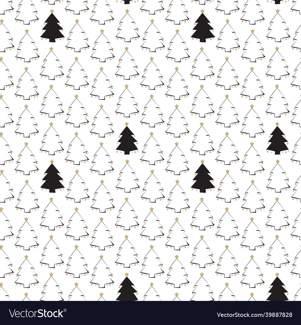 Seamless pattern with line and silhouette vector image Seamless pattern with line and silhouette
