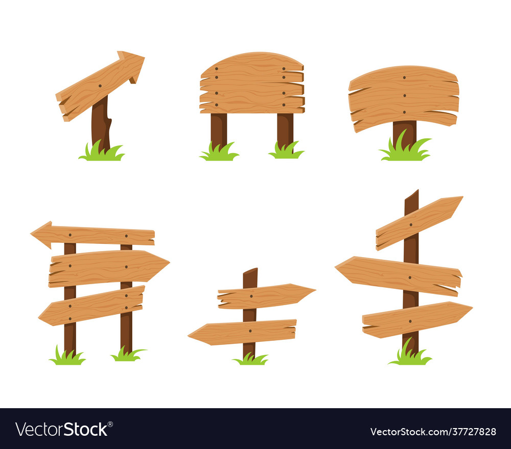 Set cracked wooden planks Royalty Free Vector Image