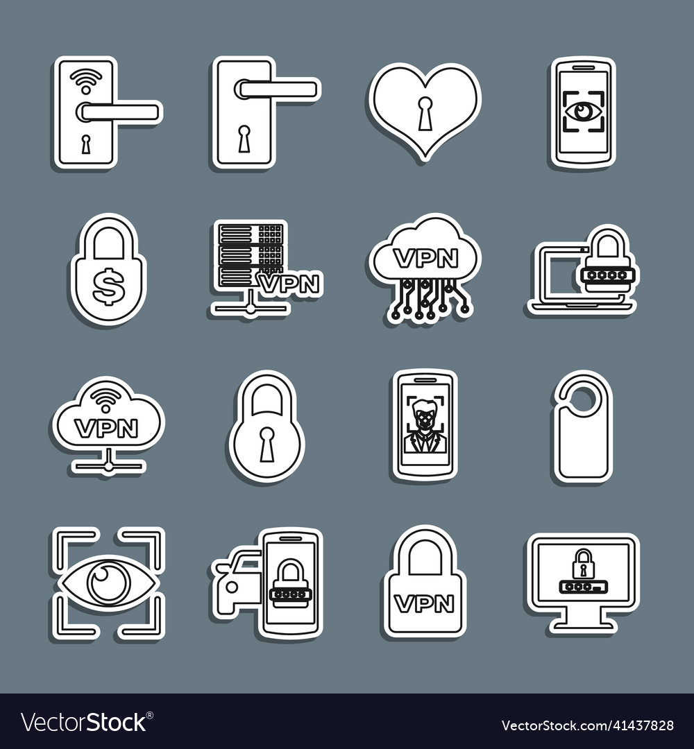 Set line monitor with password please do Vector Image Set line monitor with password please do